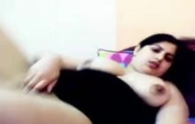 Masturbating in front of webcam