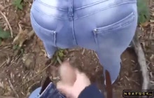 Busty Teen Sucks A Cock And Gets Facialized In The Outdoors