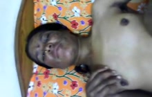 Amateur Indian rubs pussy at home
